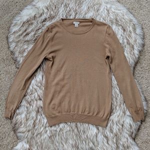 J.Crew Factory Camel Colored Crew Neck Sweater